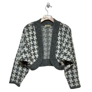 Pattern Gray Soft Comfy Vintage Mohair Sweater Shrug Size Medium